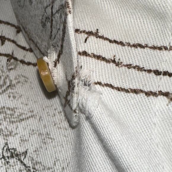 Bit & Bridle Western Cowboy Horse Button Up White Cotton Shirt Size Large - Picture 12 of 15